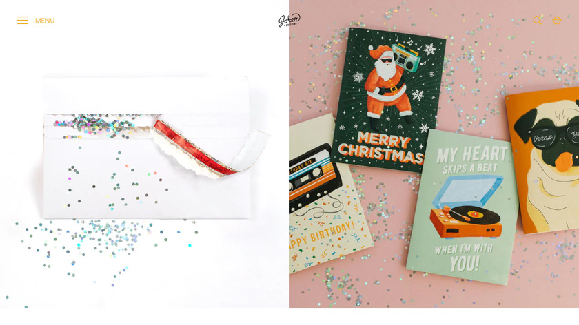 Prank Greeting Cards (with glitter)! Landing Page