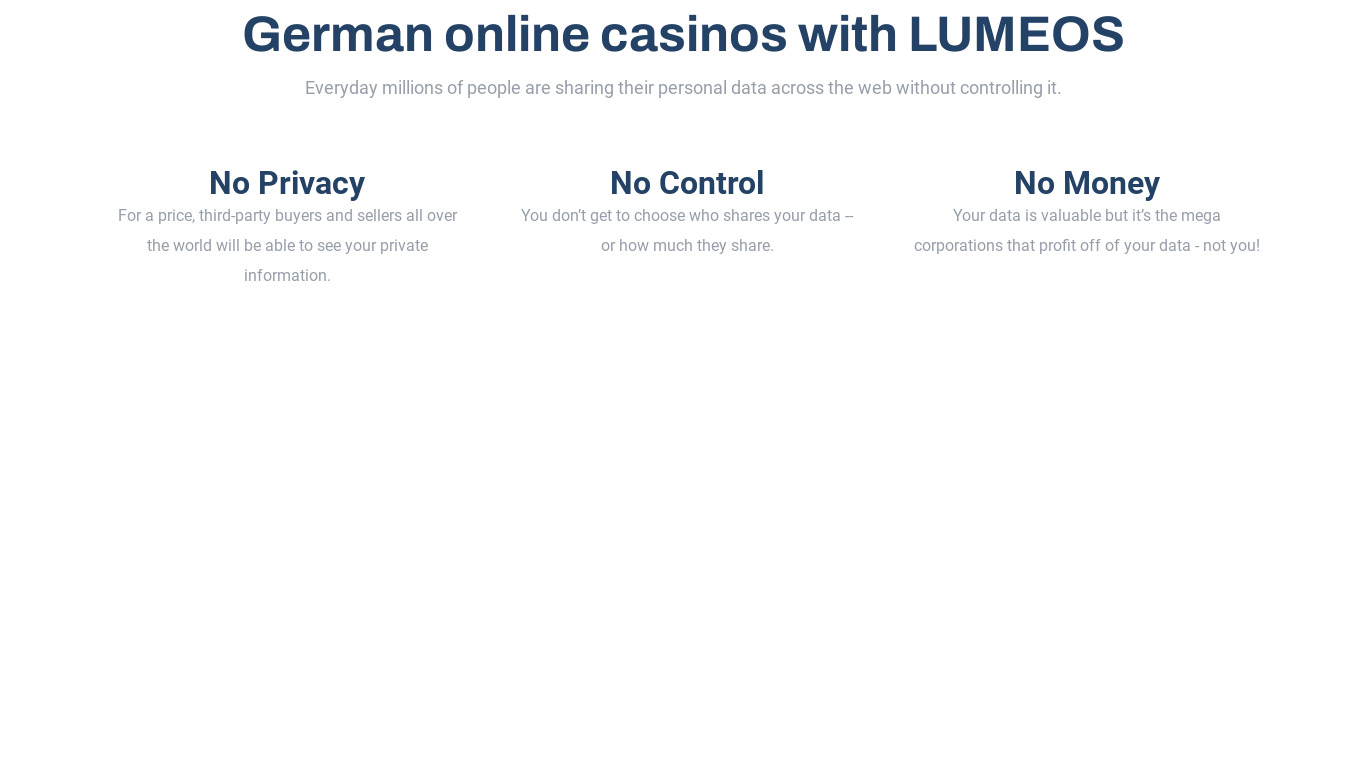 Lumeos Landing page