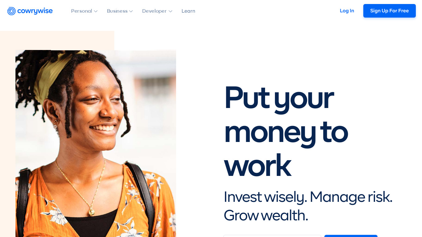CowryWise Landing page