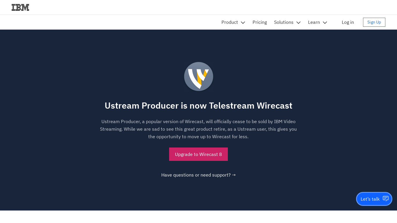 Ustream Producer Landing page