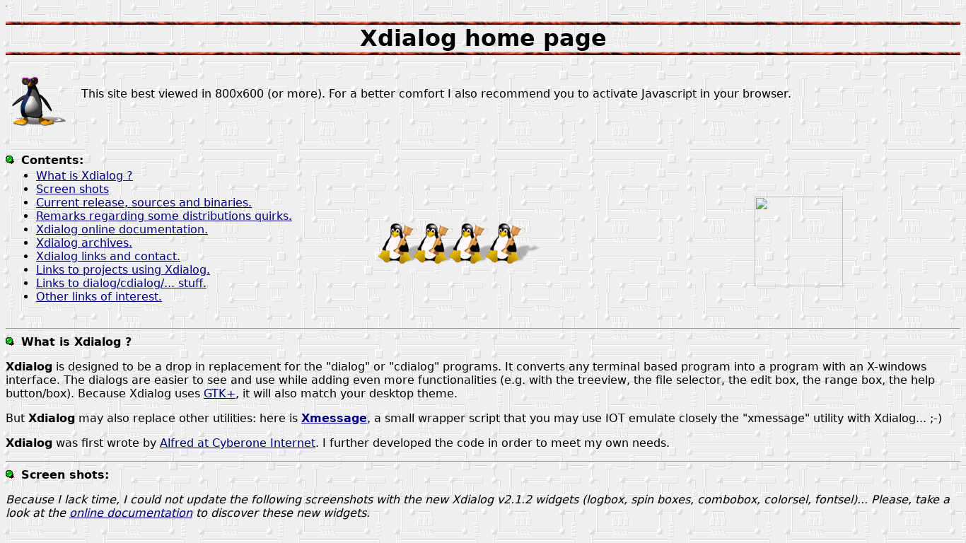 xdialog Landing page