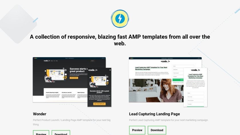 AMP Templates Landing Page