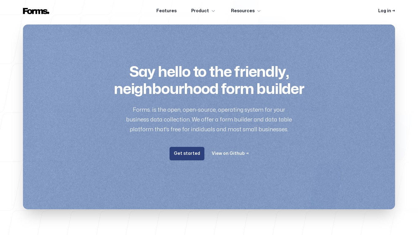 Forms.id Landing page