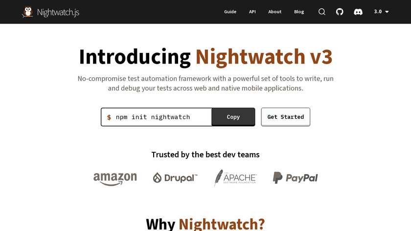 Nightwatch.js Landing Page