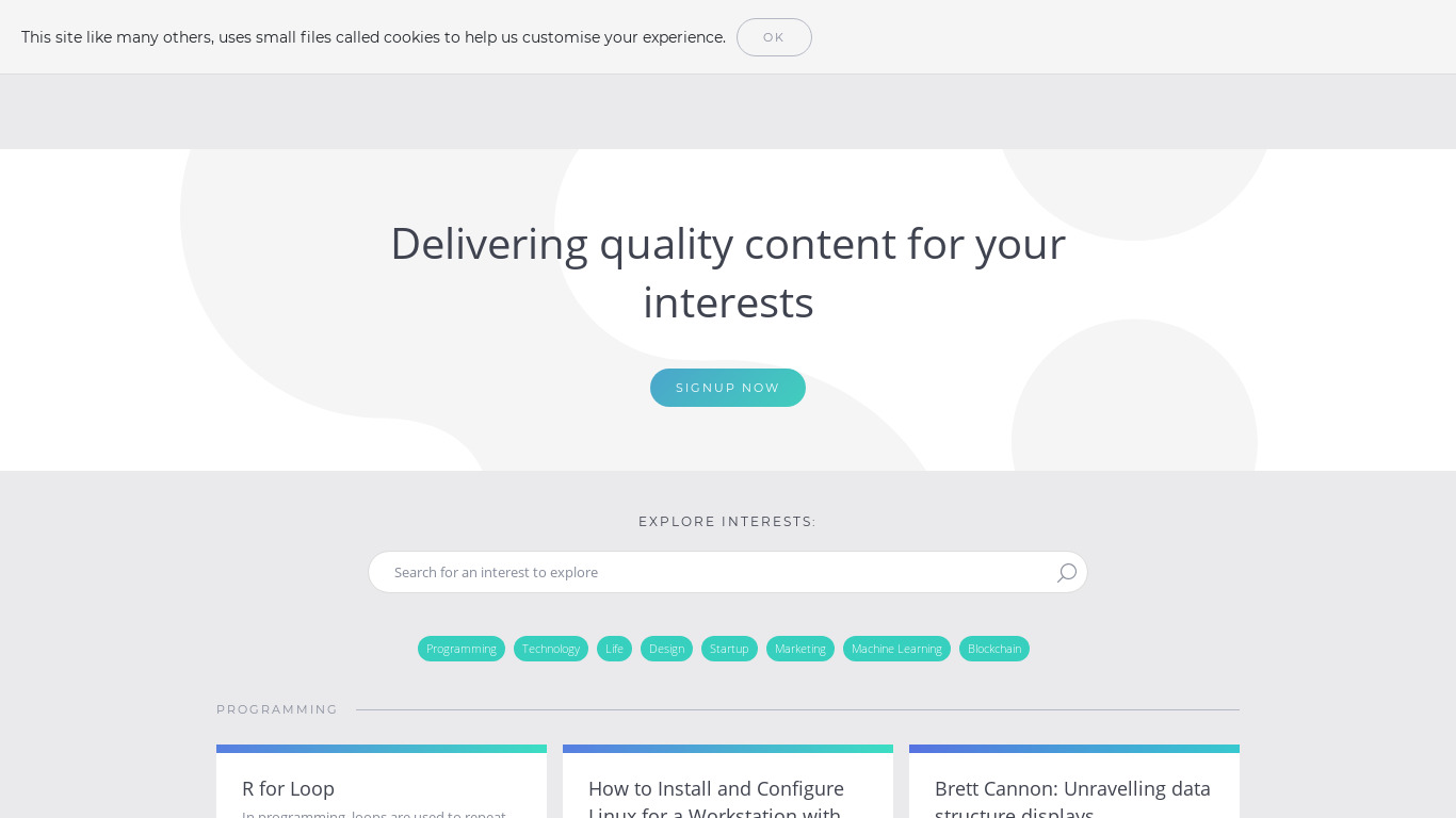 Clusterr Landing page