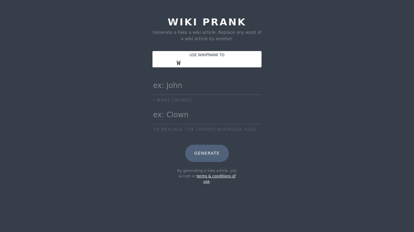 WikiPrank Landing Page