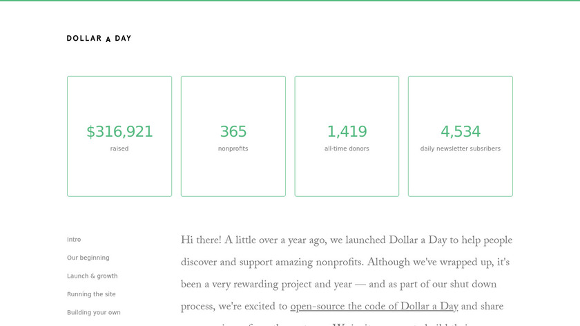 Dollar A Day Landing Page