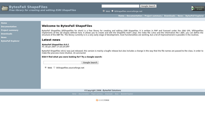 BytesFall Explorer Landing Page