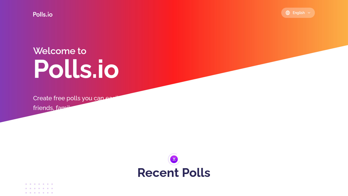 Polls.io Landing page