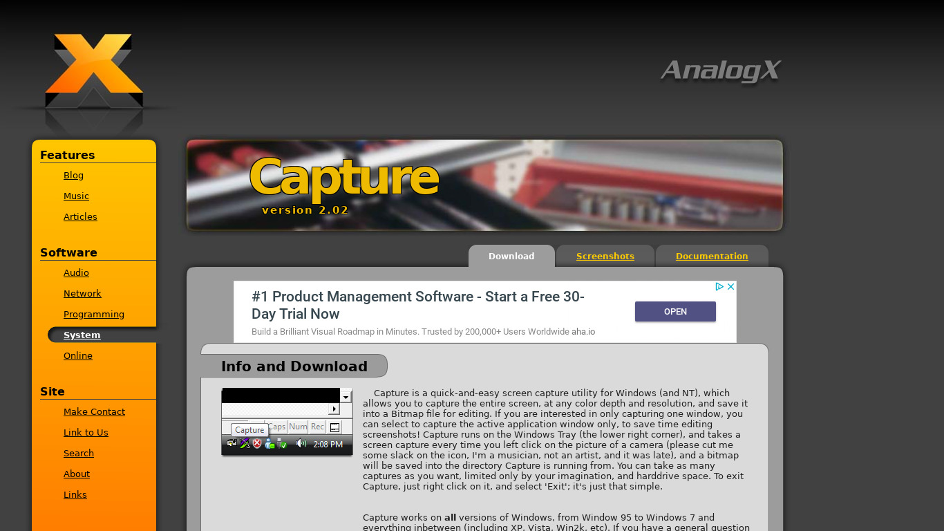 Capture Landing page