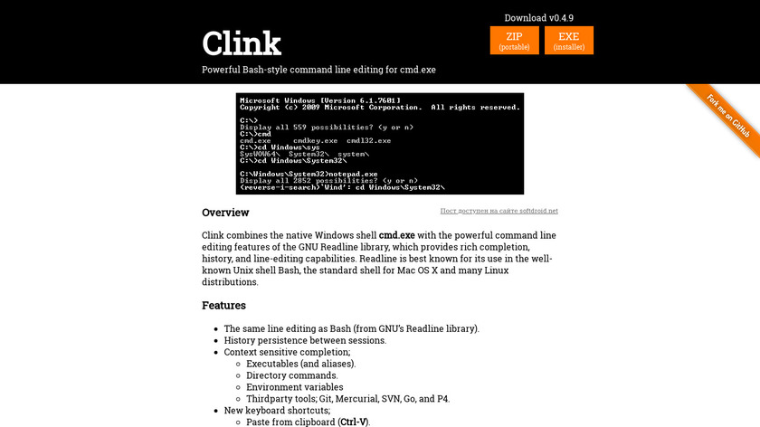 clink Landing Page