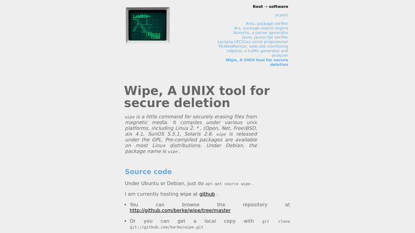 wipe Landing Page