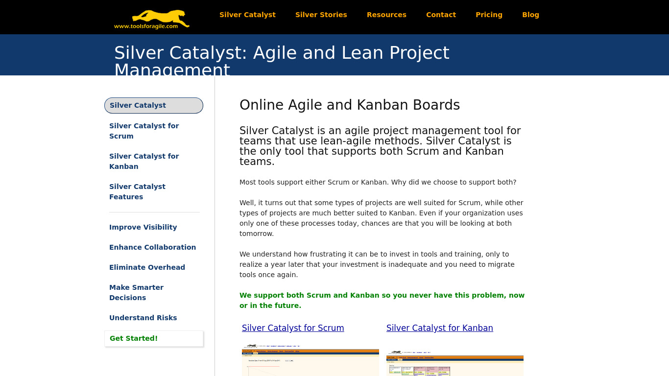Silver Catalyst Landing page