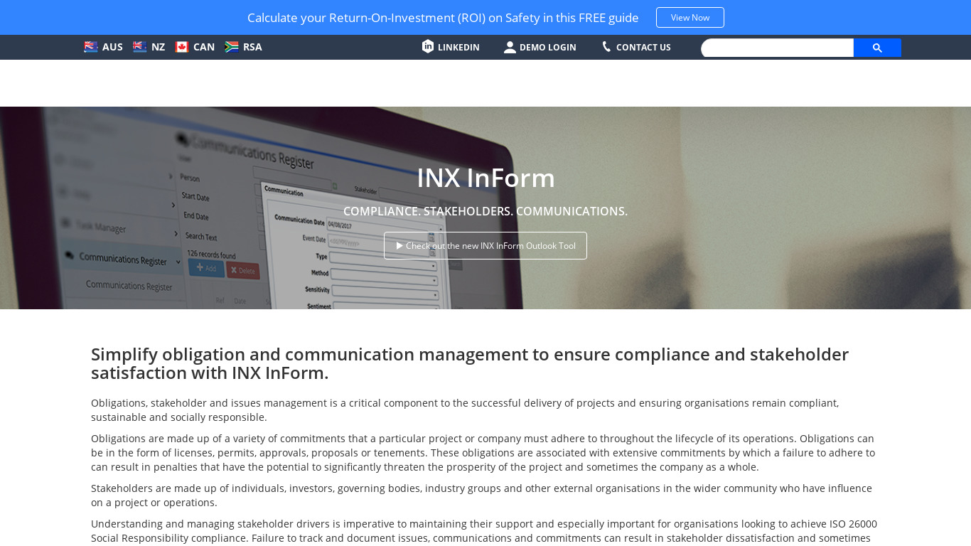 inxsoftware.com INX InForm Landing page