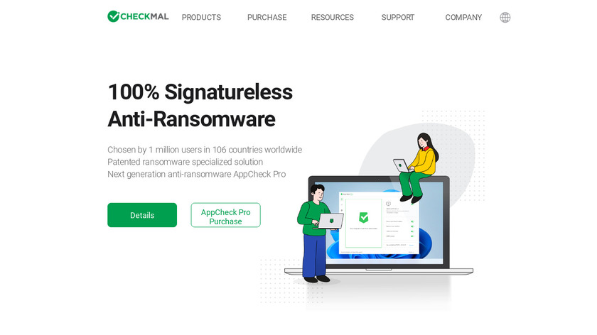 AppCheck Anti-Ransomware Landing Page