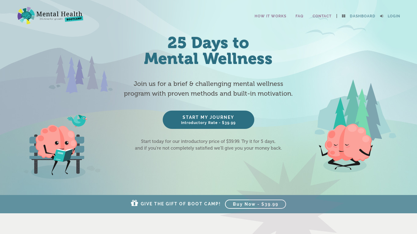 Mental Health Boot Camp Landing page