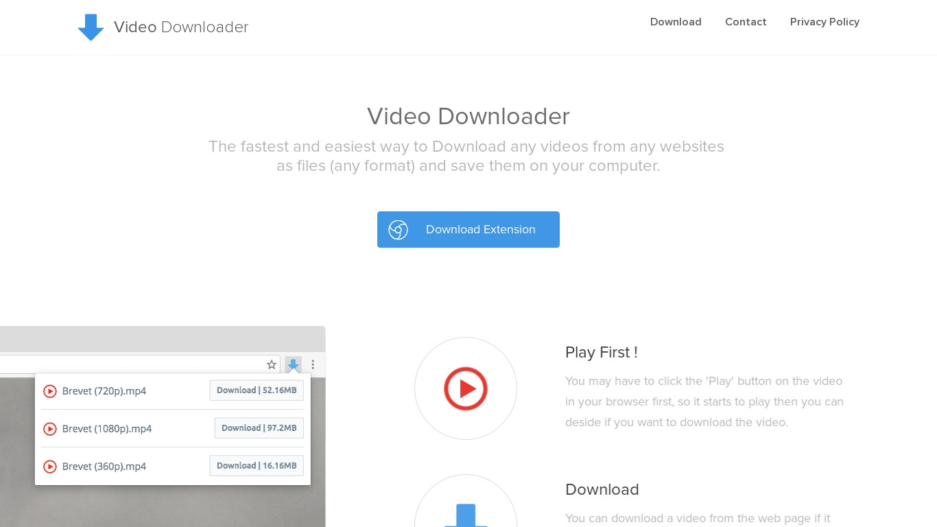 Video Downloader Landing page