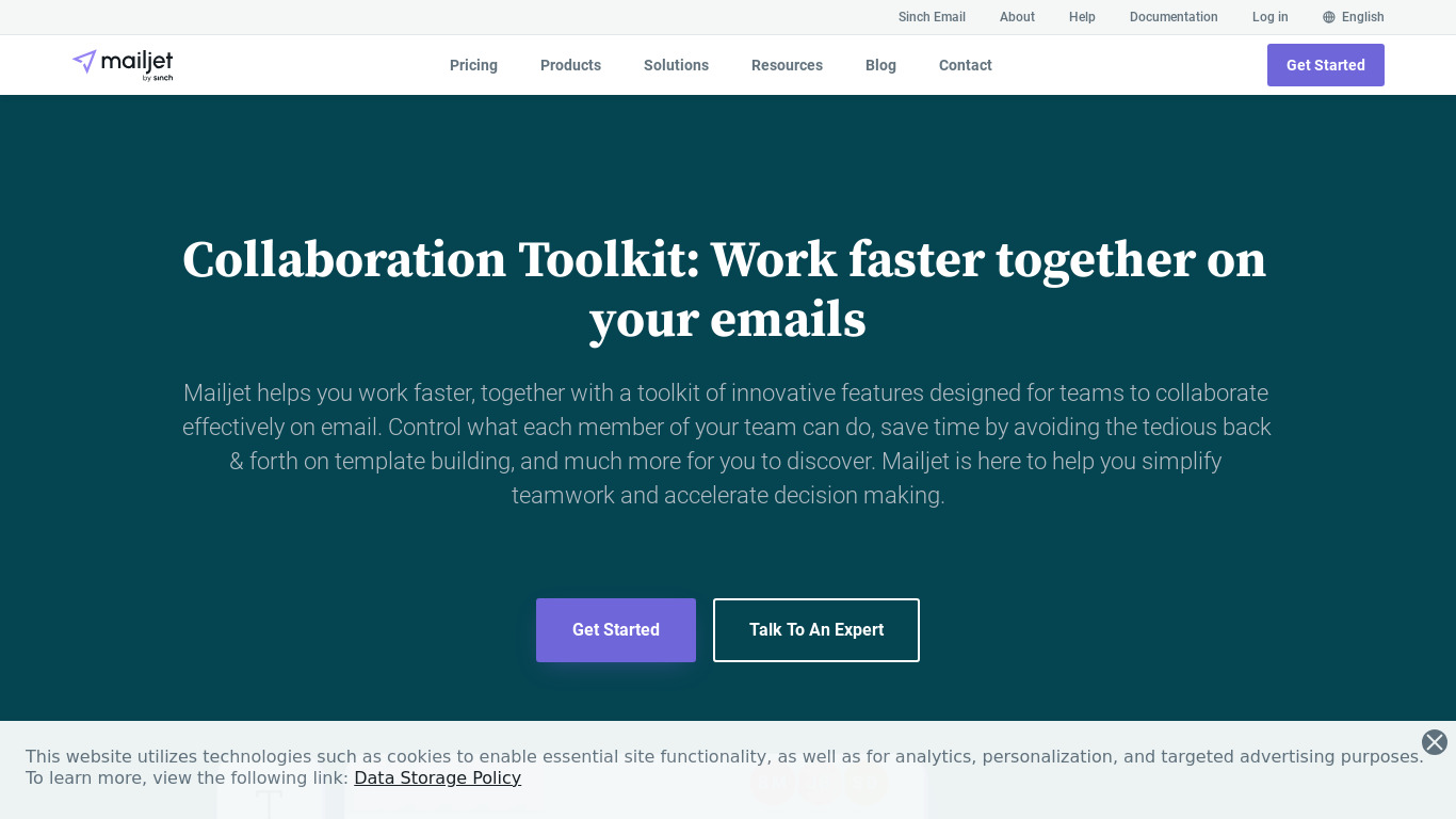 Collaboration Toolkit by Mailjet Landing page