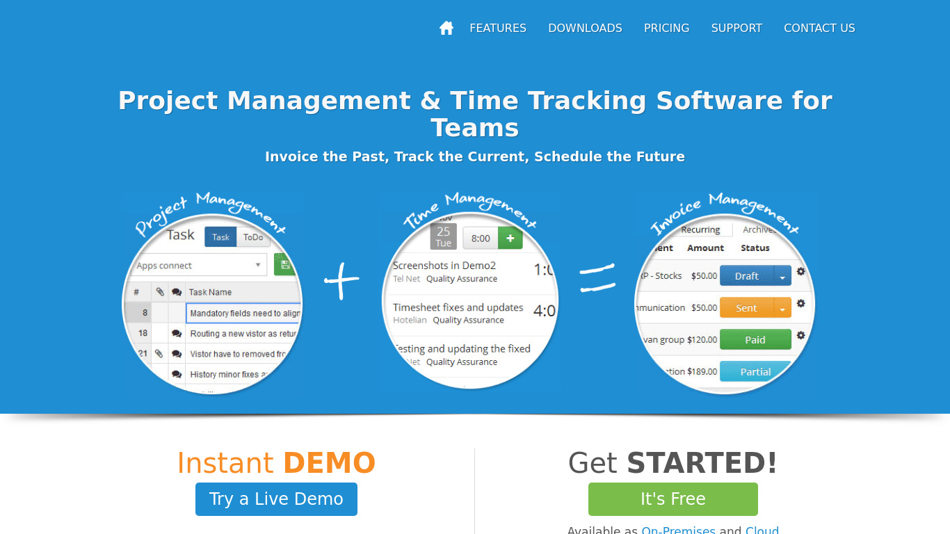 Output Time Landing page
