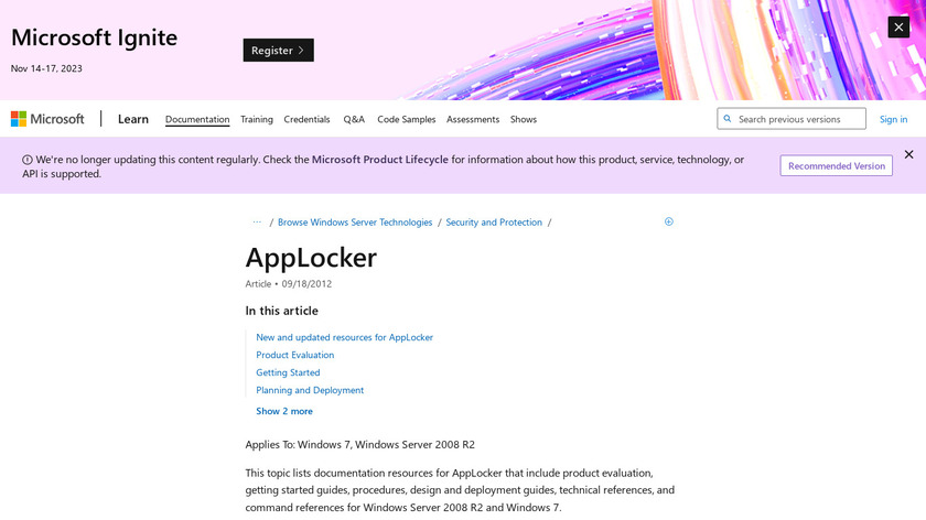 Applocker Landing Page