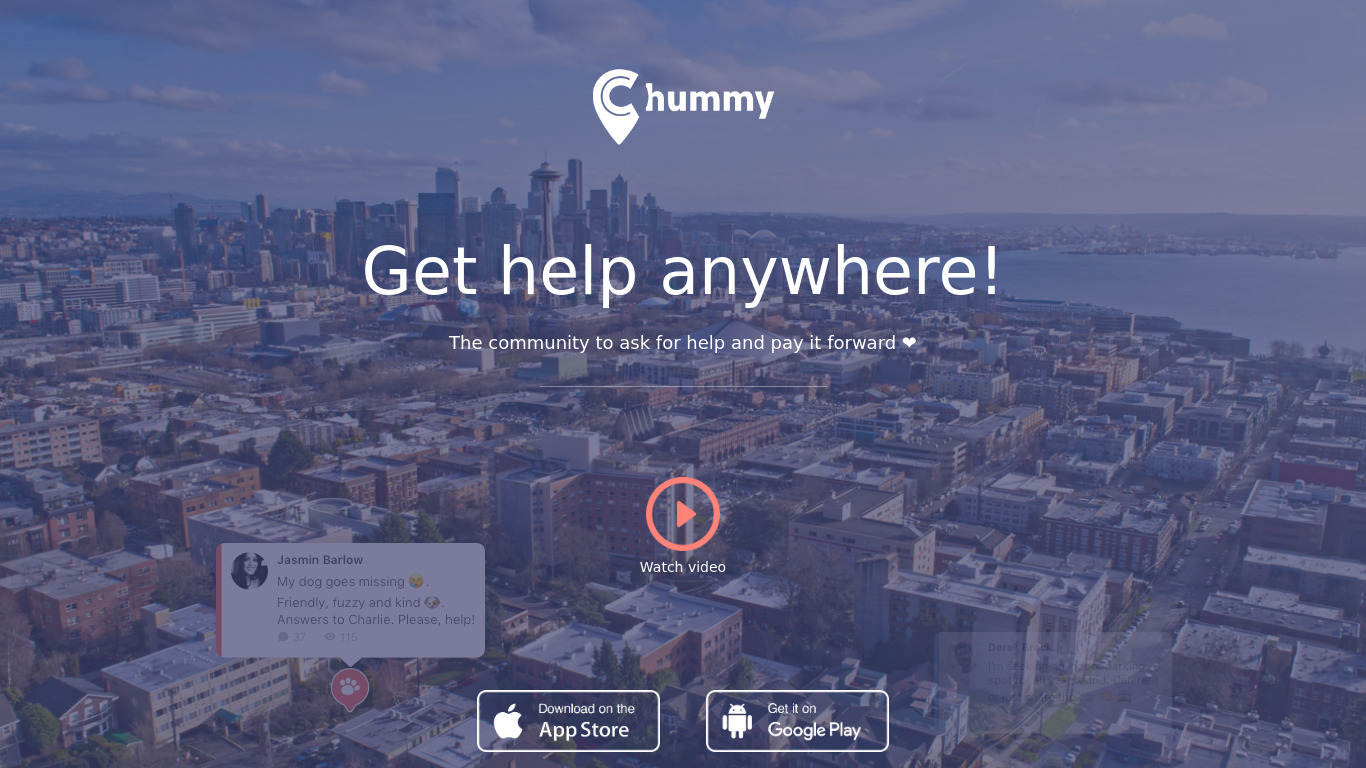 Chummy Landing page