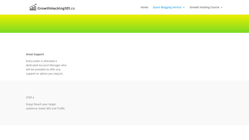 VIP Guest Blogging Service Landing Page