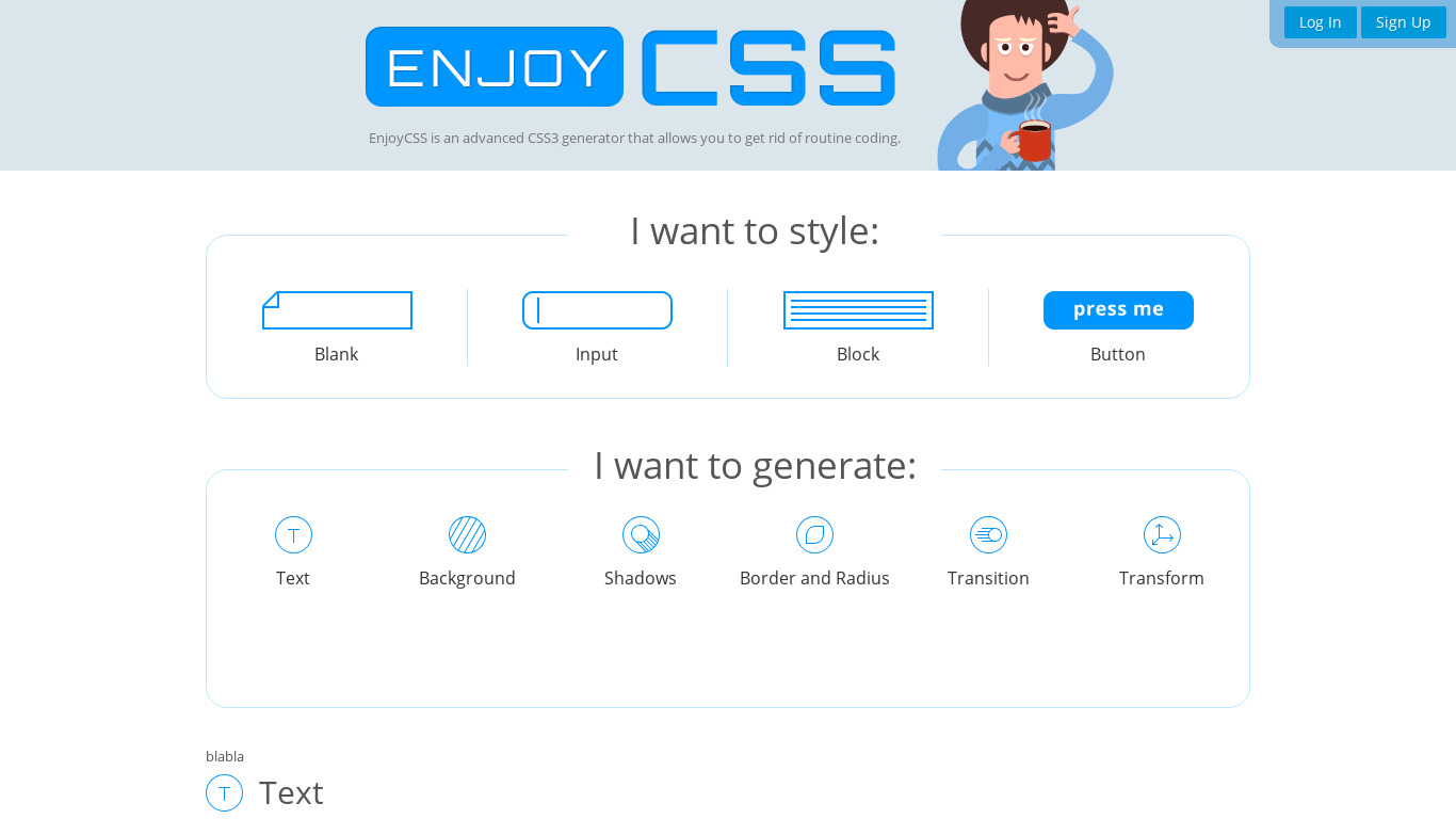 EnjoyCSS Landing page