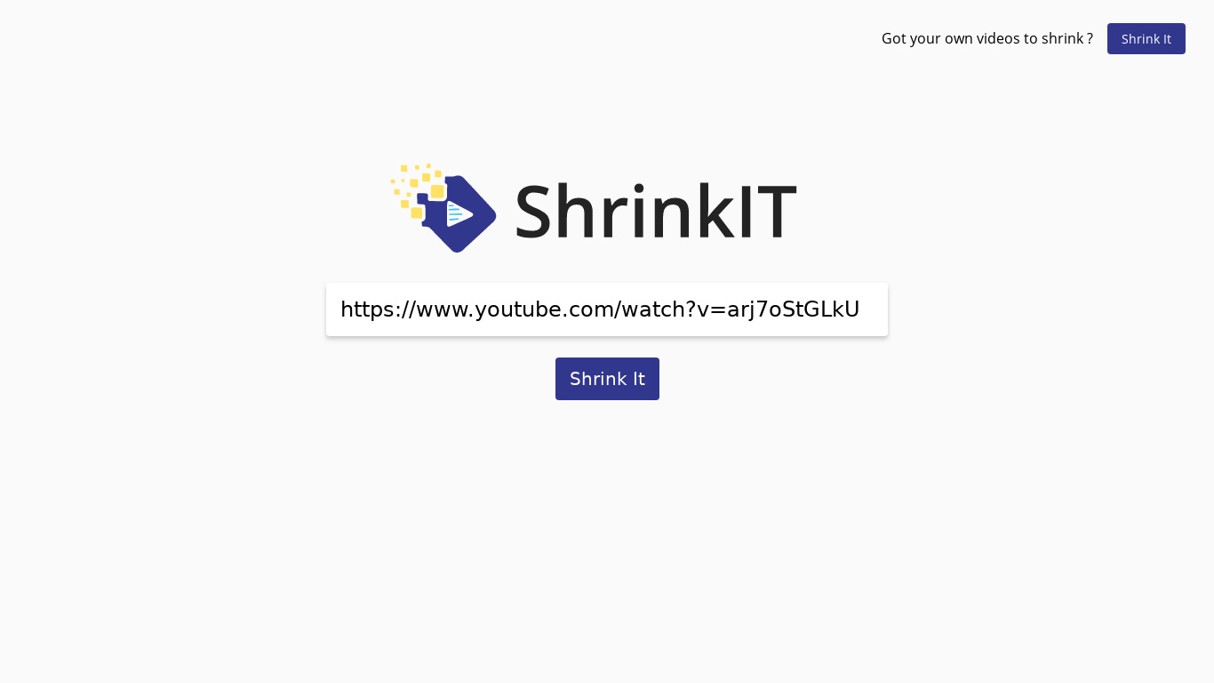 ShrinkIT Landing page
