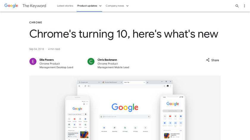 New Google Chrome Landing Page