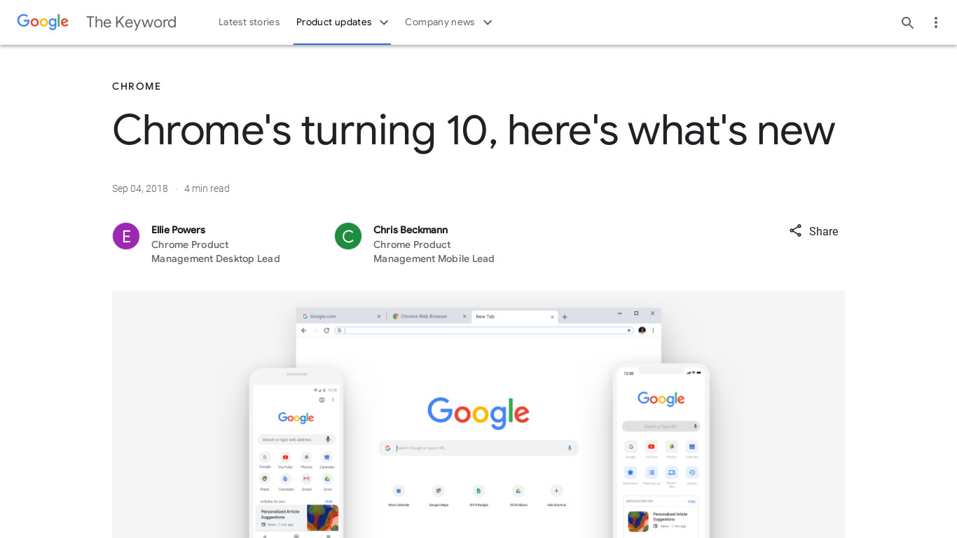 New Google Chrome Landing page