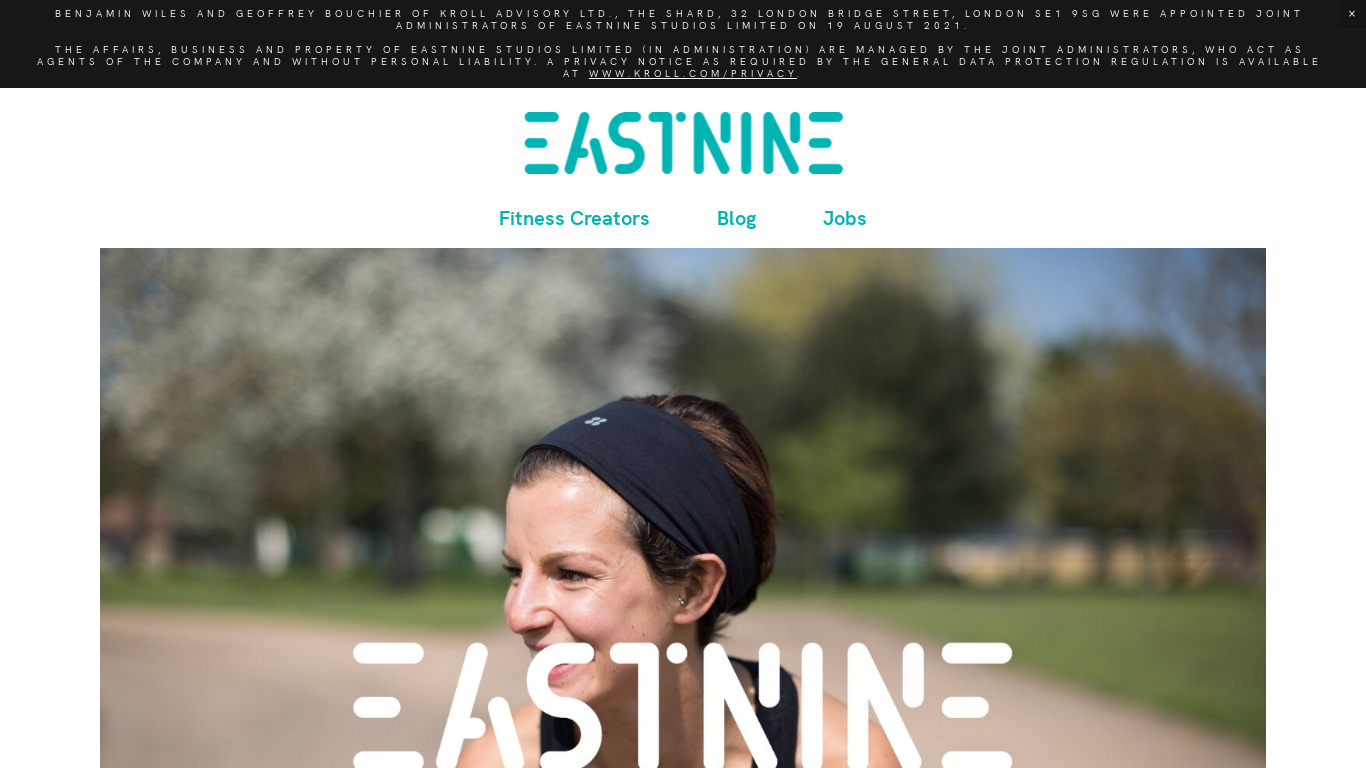 Eastnine.fit Landing page