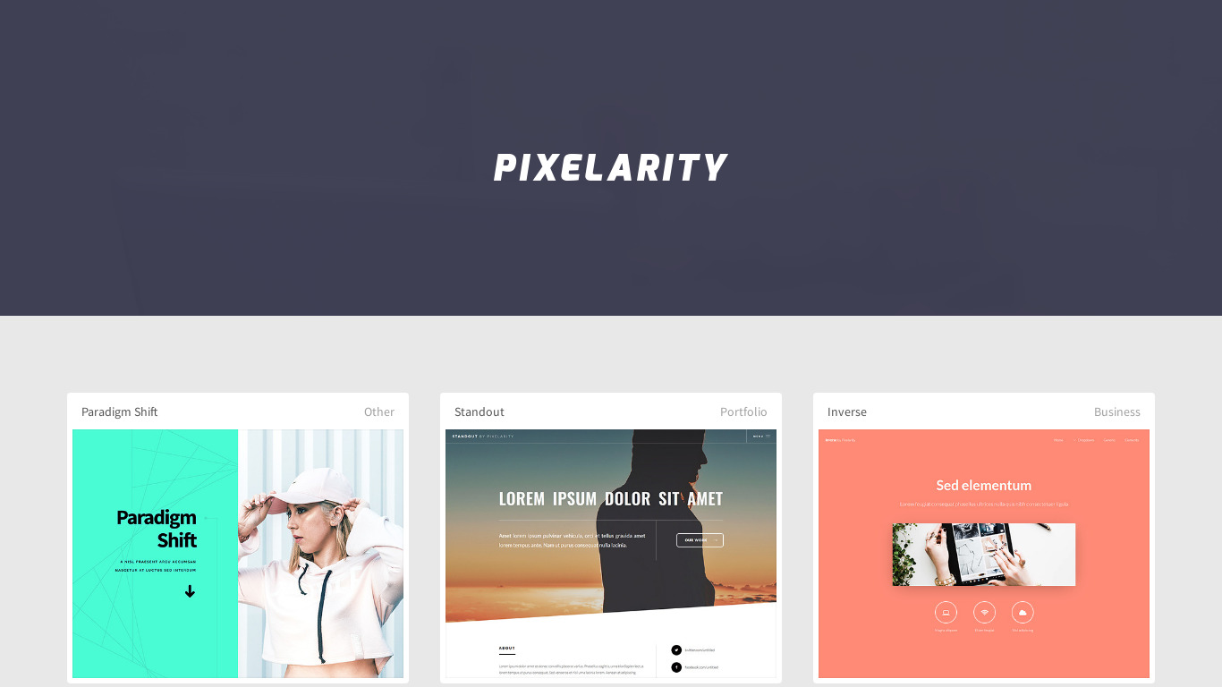 Pixelarity Landing page