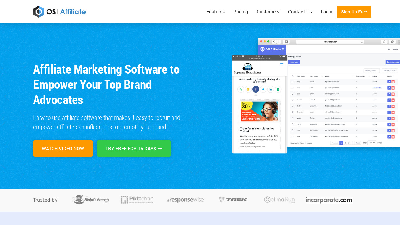 Omnistar Tell Landing page