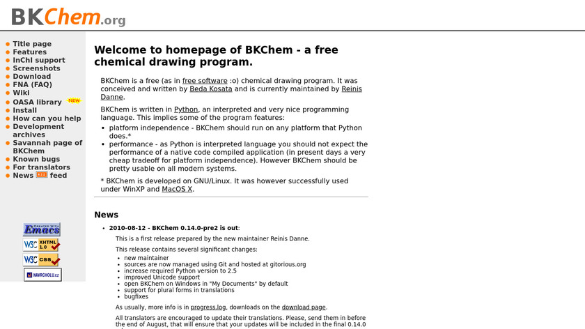 BKchem Landing Page