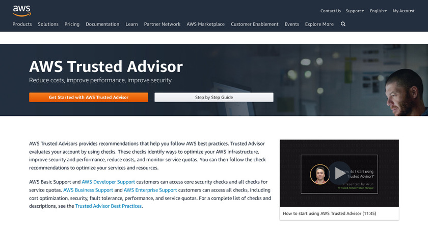 AWS Trusted Advisor Landing Page