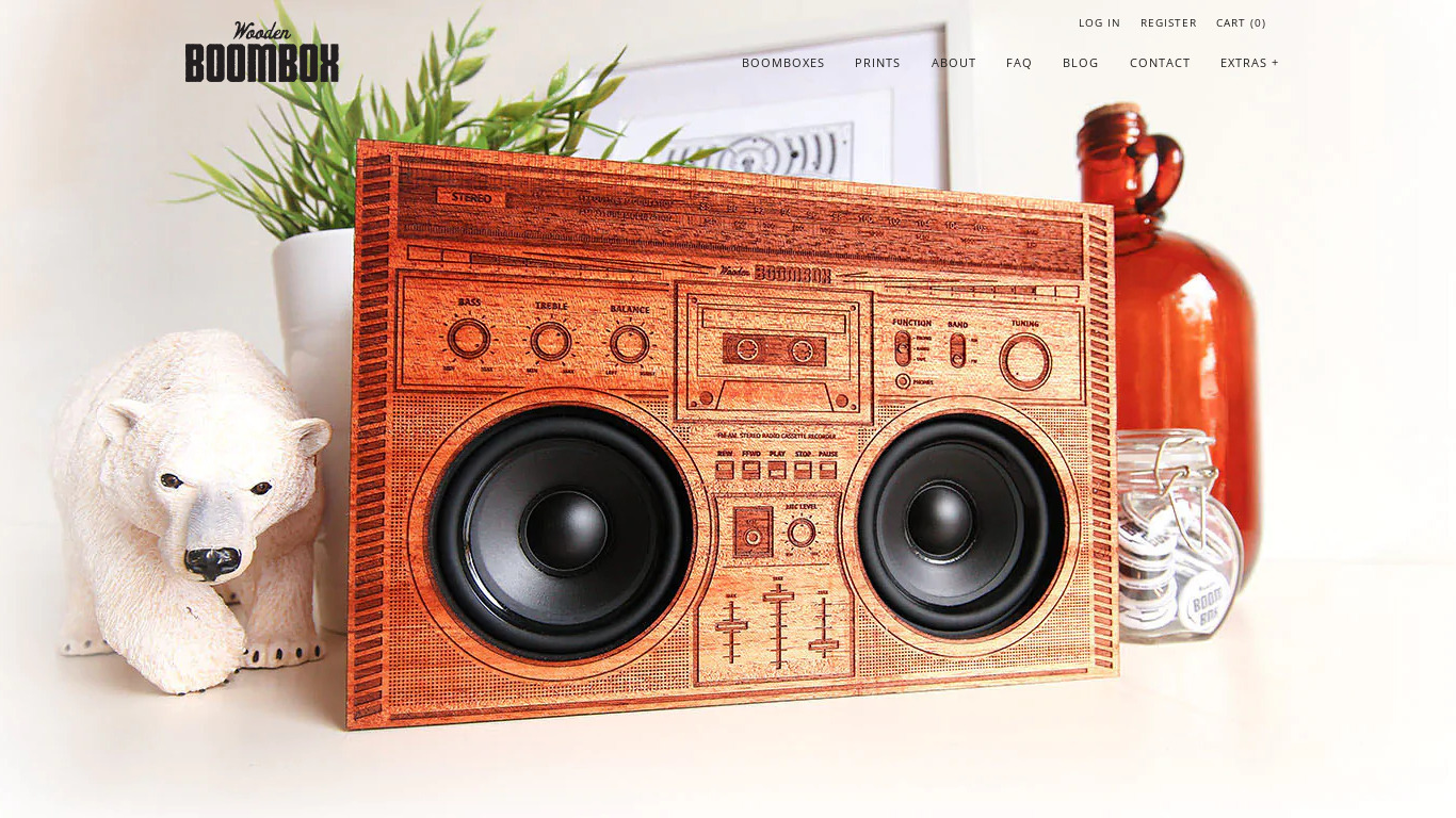 The Wooden Boombox Landing page