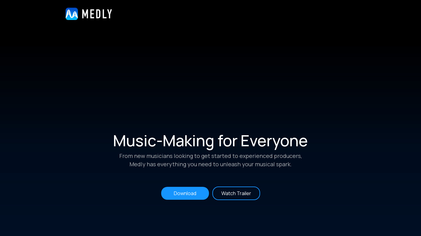 Medly Landing page