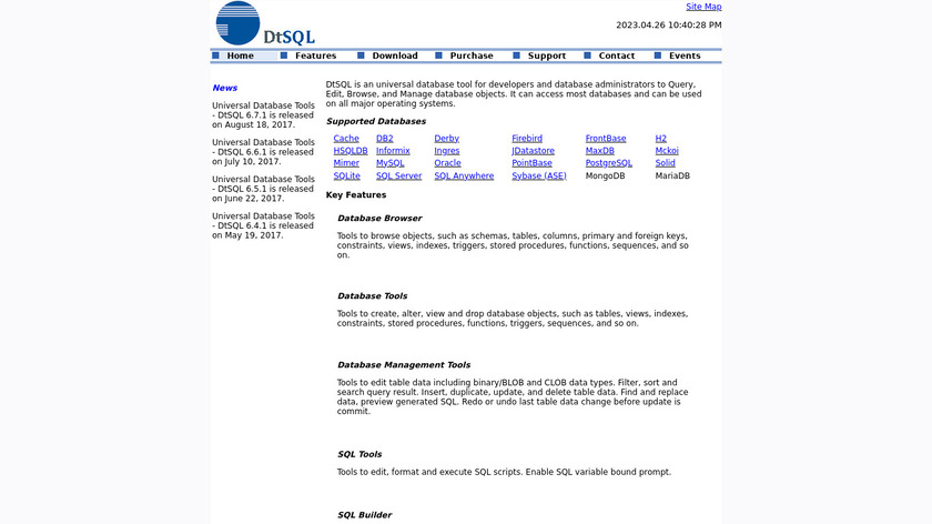 DtSQL Landing Page