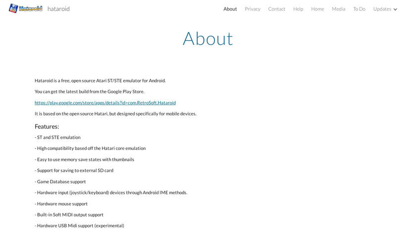 Hataroid Landing Page