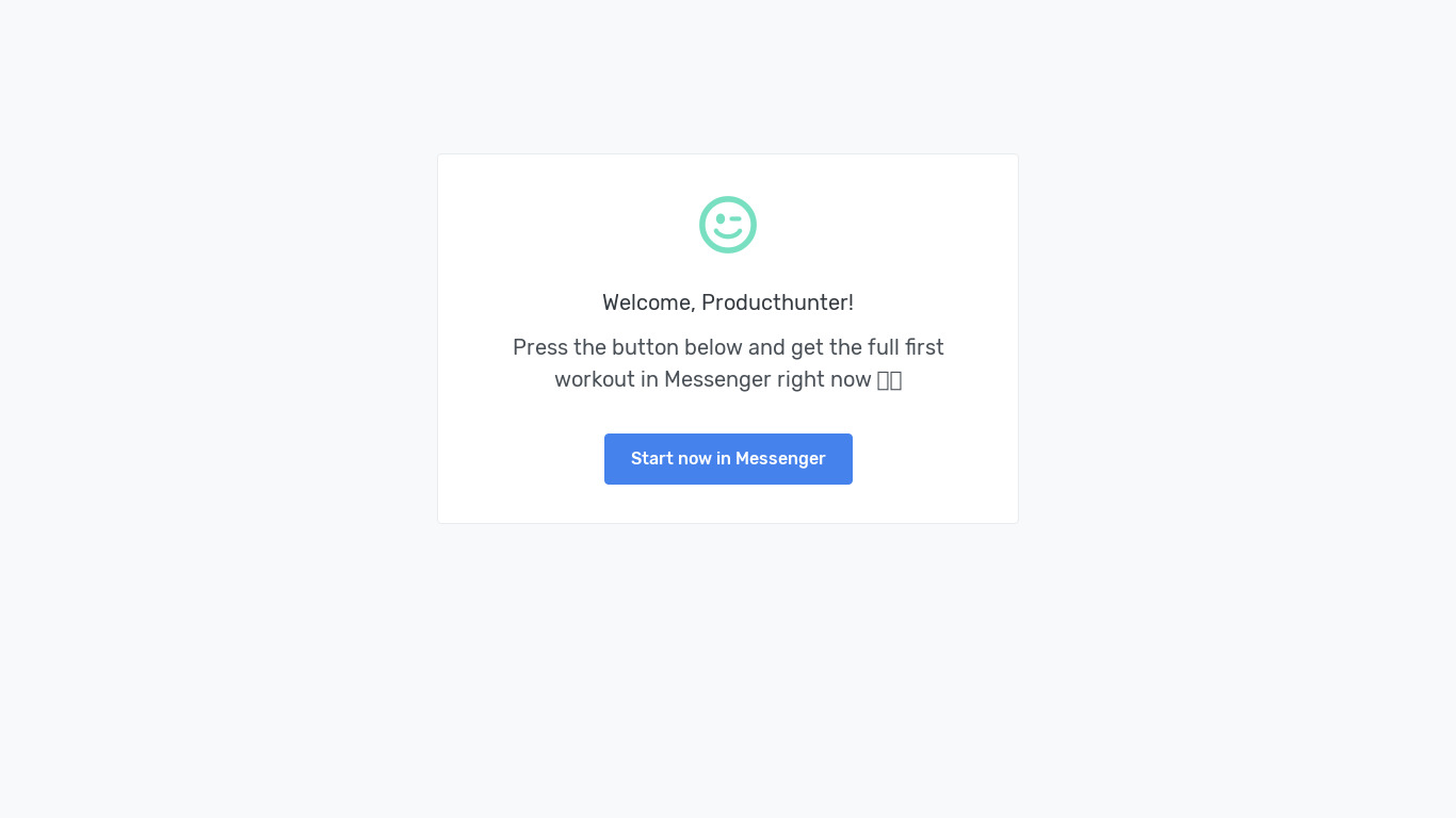 Dance Workouts in Messenger Landing page