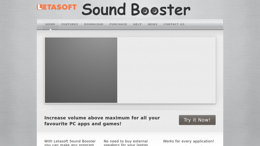 Letasoft Sound Booster Landing Page