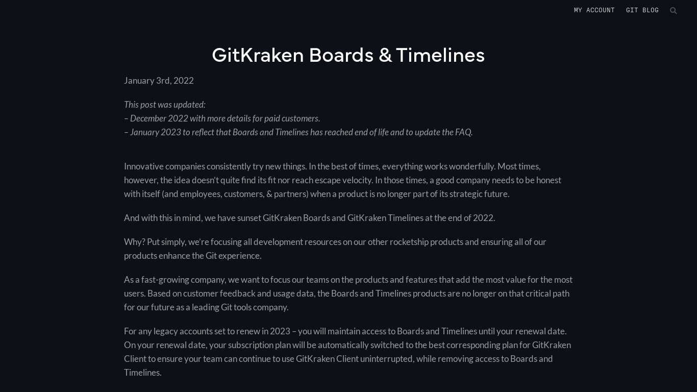 GitKraken Glo Boards Landing page