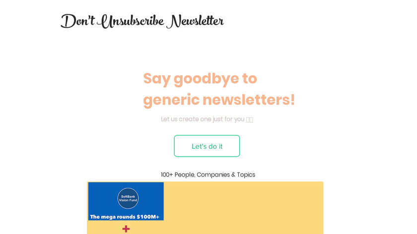 Don't Unsubscribe Landing Page
