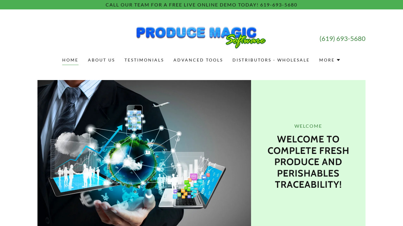 Produce Magic Landing page