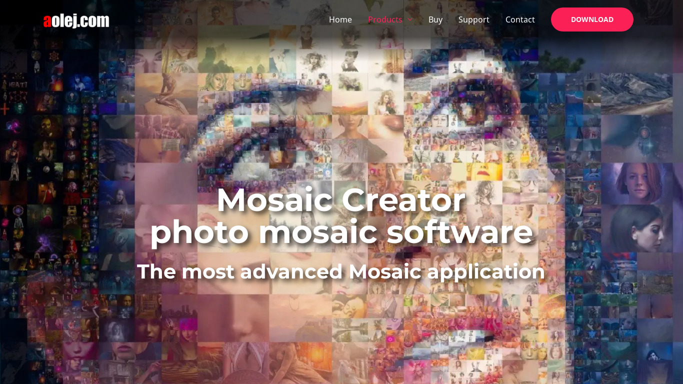 Mosaic Creator Landing page