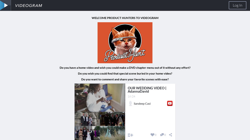 Videogram Landing Page