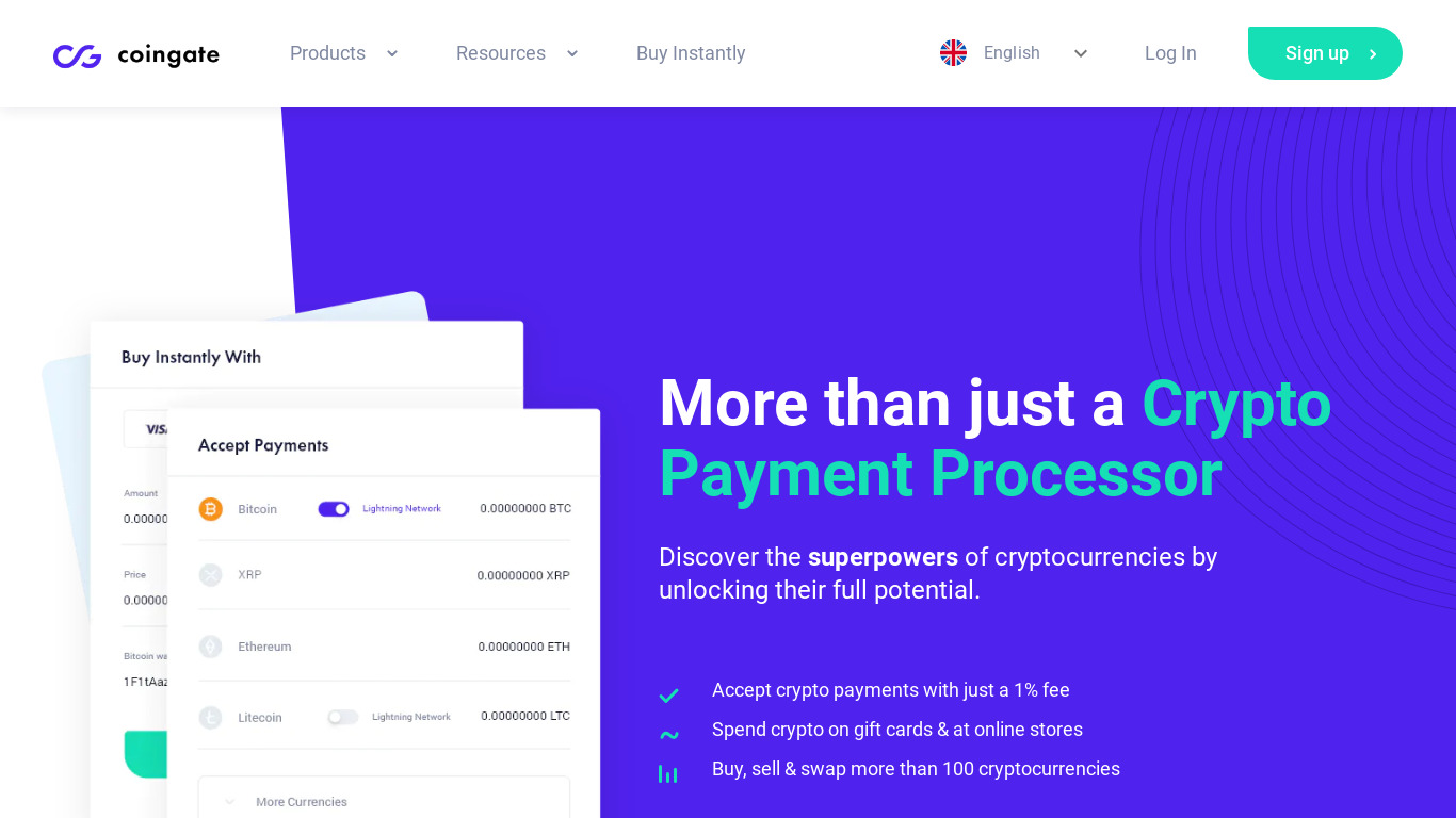 CoinGate Landing page