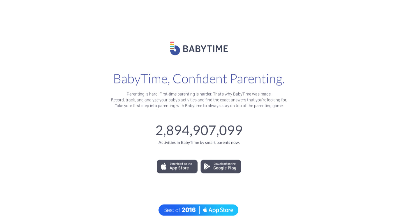 BabyTime Landing page