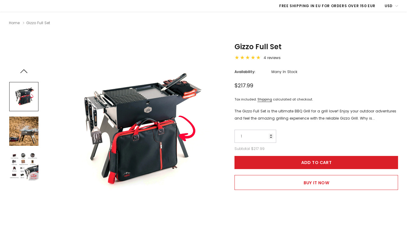 Gizzo Grill Landing page