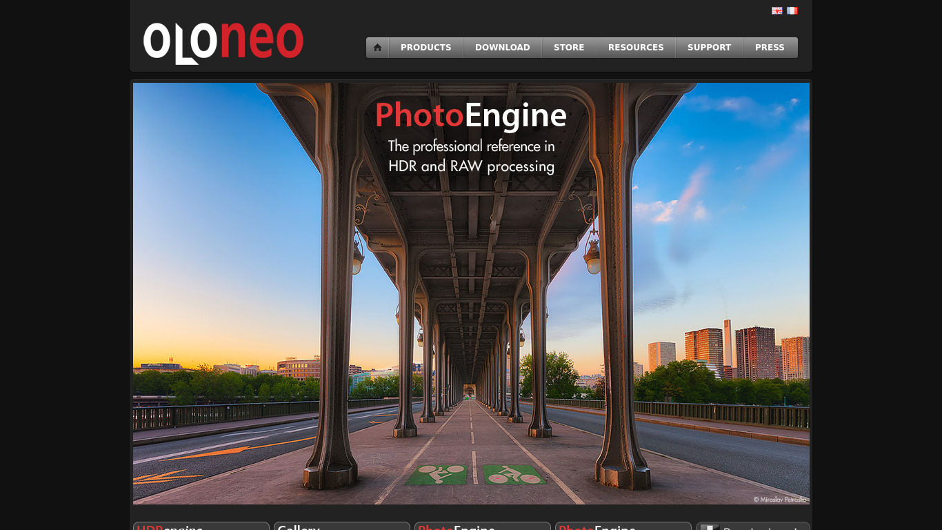 Oloneo PhotoEngine Landing page